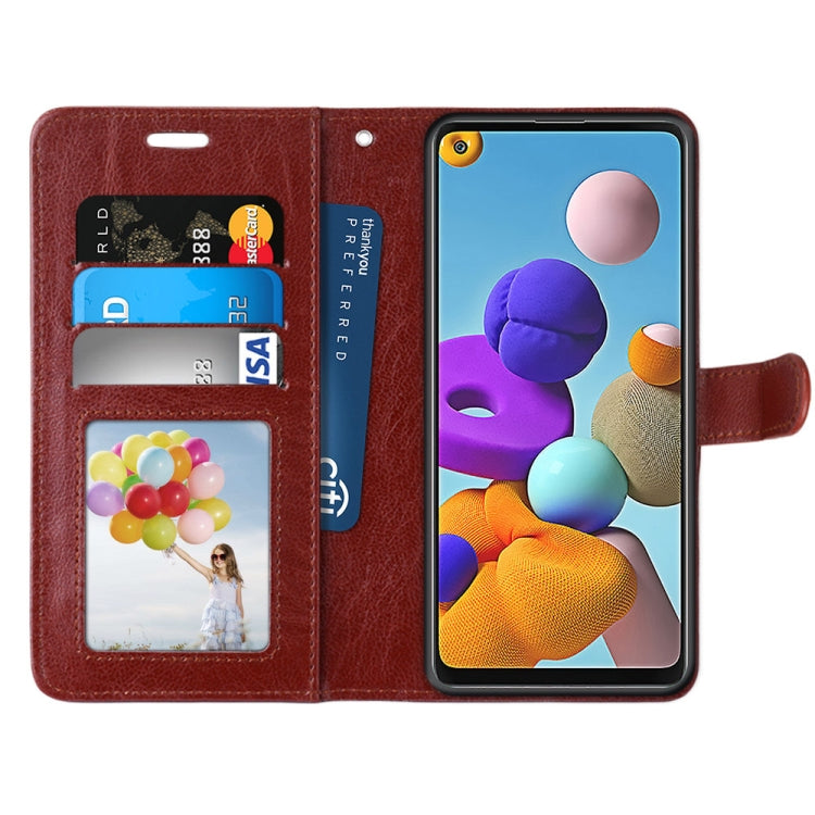 For Samsung Galaxy A21s Pure Color Horizontal Flip PU Leather Case with Holder & Card Slots & Wallet & Photo Frame