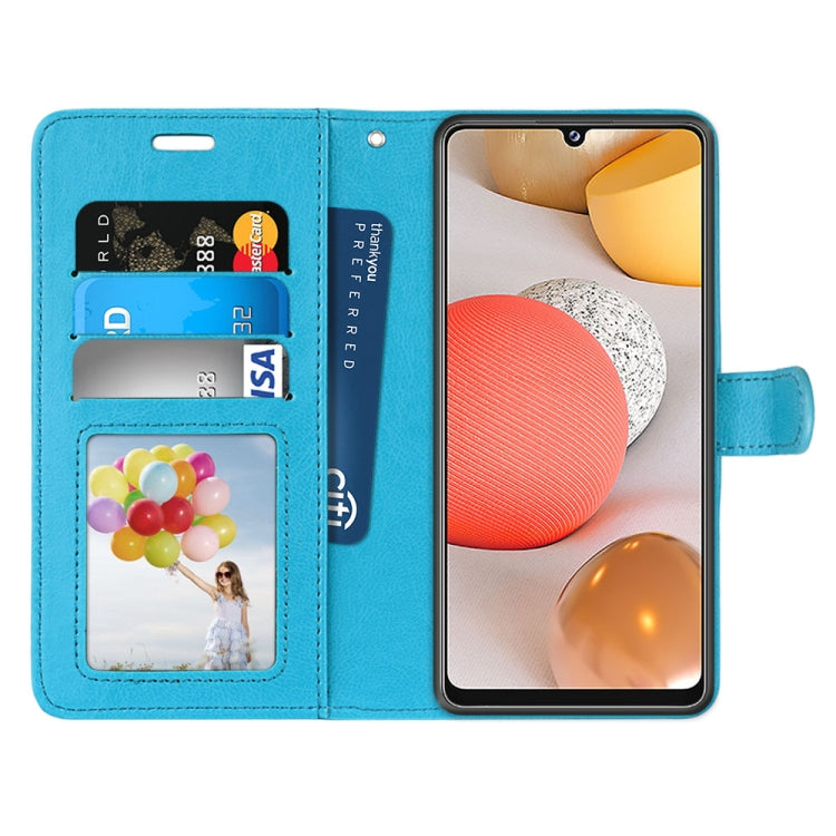 For Samsung Galaxy A42 5G Pure Color Horizontal Flip PU Leather Case with Holder & Card Slots & Wallet & Photo Frame