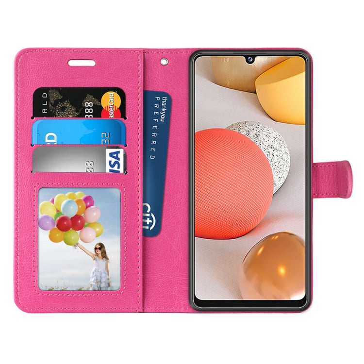 For Samsung Galaxy A42 5G Pure Color Horizontal Flip PU Leather Case with Holder & Card Slots & Wallet & Photo Frame