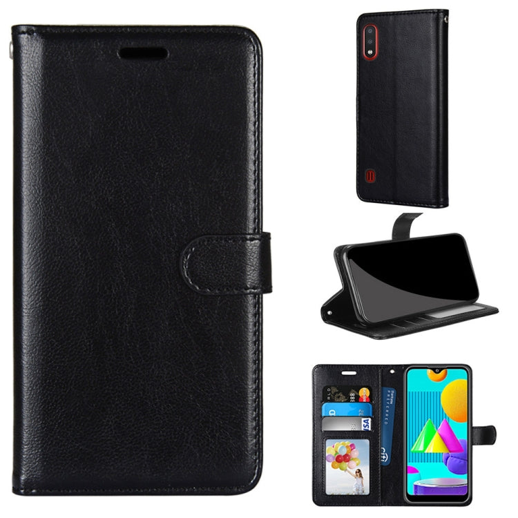 For Samsung Galaxy M01 Pure Color Horizontal Flip PU Leather Case with Holder & Card Slots & Wallet & Photo Frame
