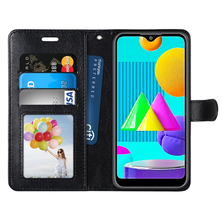 For Samsung Galaxy M01 Pure Color Horizontal Flip PU Leather Case with Holder & Card Slots & Wallet & Photo Frame