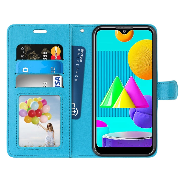 For Samsung Galaxy M01 Pure Color Horizontal Flip PU Leather Case with Holder & Card Slots & Wallet & Photo Frame