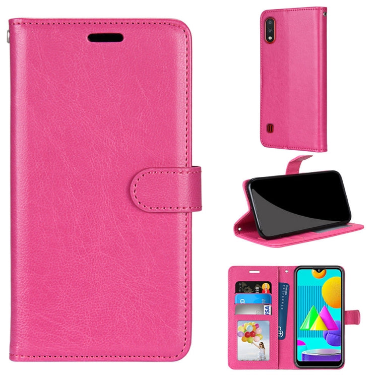 For Samsung Galaxy M01 Pure Color Horizontal Flip PU Leather Case with Holder & Card Slots & Wallet & Photo Frame