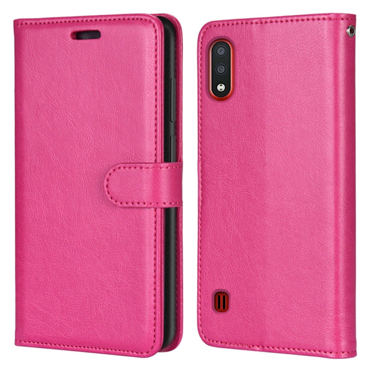 For Samsung Galaxy M01 Pure Color Horizontal Flip PU Leather Case with Holder & Card Slots & Wallet & Photo Frame