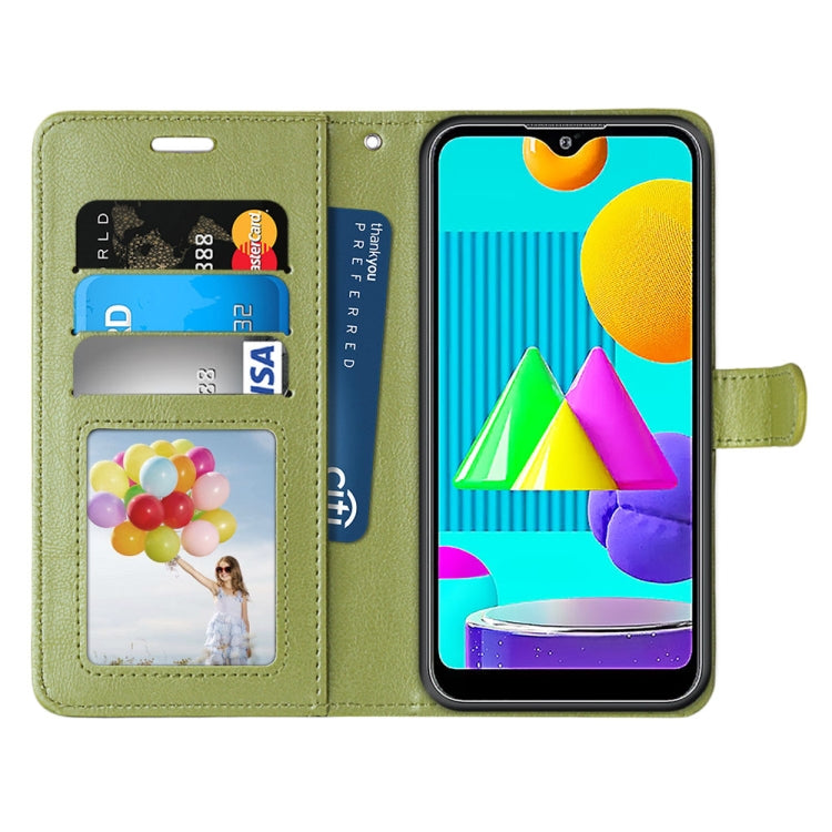 For Samsung Galaxy M01 Pure Color Horizontal Flip PU Leather Case with Holder & Card Slots & Wallet & Photo Frame