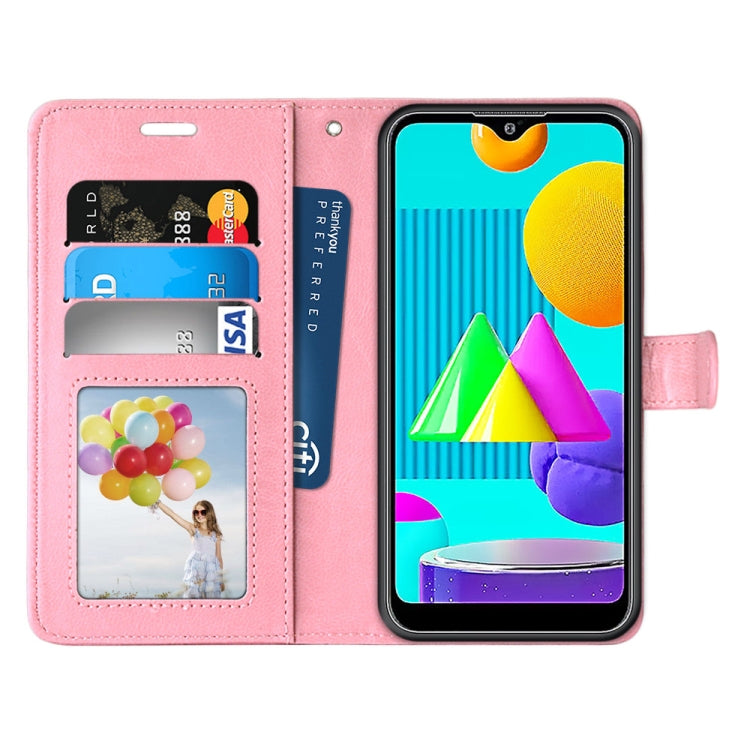 For Samsung Galaxy M01 Pure Color Horizontal Flip PU Leather Case with Holder & Card Slots & Wallet & Photo Frame