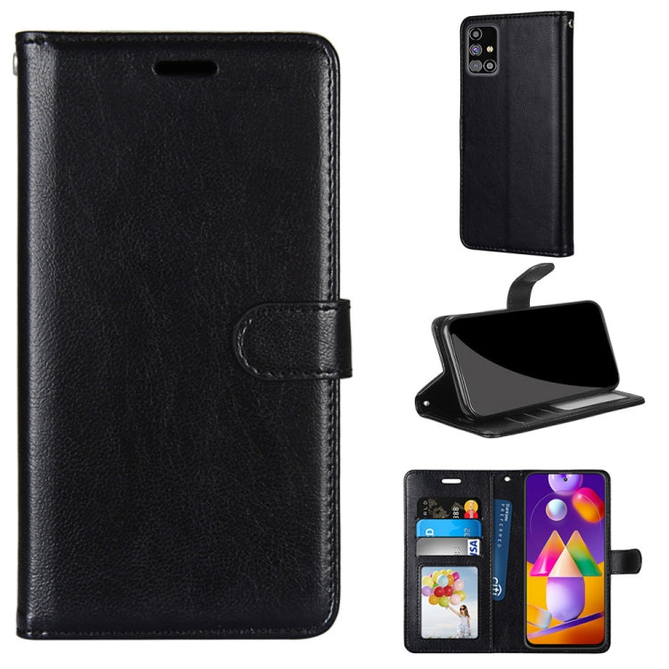 For Samsung Galaxy M31s Pure Color Horizontal Flip PU Leather Case with Holder & Card Slots & Wallet & Photo Frame