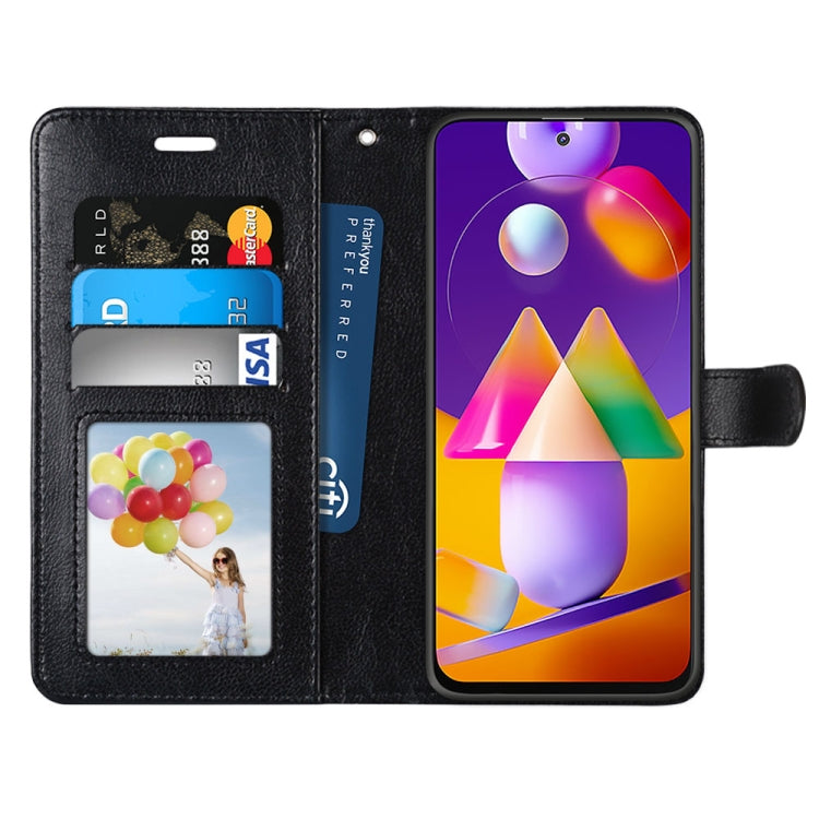 For Samsung Galaxy M31s Pure Color Horizontal Flip PU Leather Case with Holder & Card Slots & Wallet & Photo Frame
