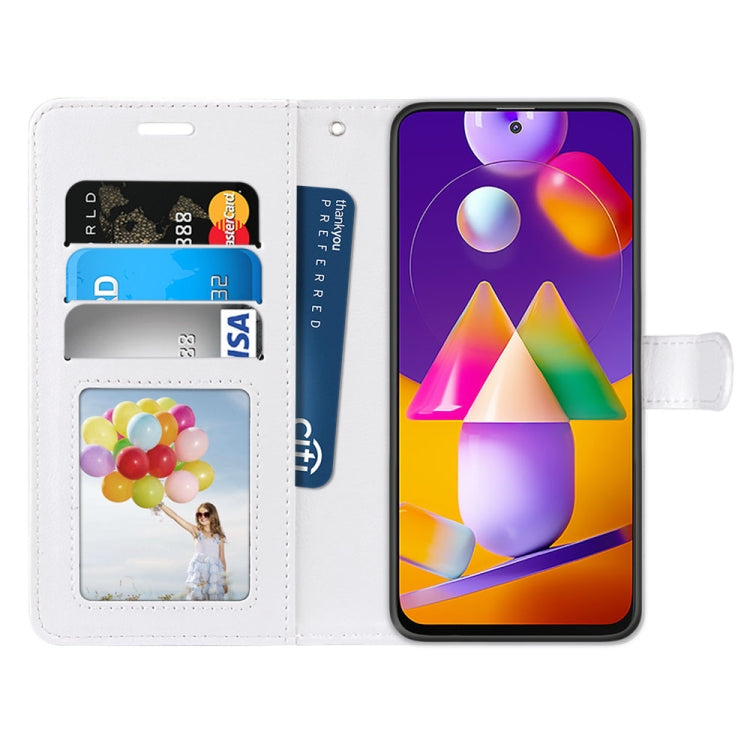 For Samsung Galaxy M31s Pure Color Horizontal Flip PU Leather Case with Holder & Card Slots & Wallet & Photo Frame