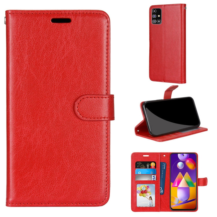 For Samsung Galaxy M31s Pure Color Horizontal Flip PU Leather Case with Holder & Card Slots & Wallet & Photo Frame