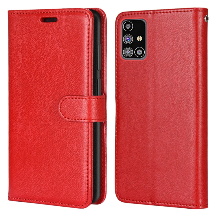 For Samsung Galaxy M31s Pure Color Horizontal Flip PU Leather Case with Holder & Card Slots & Wallet & Photo Frame