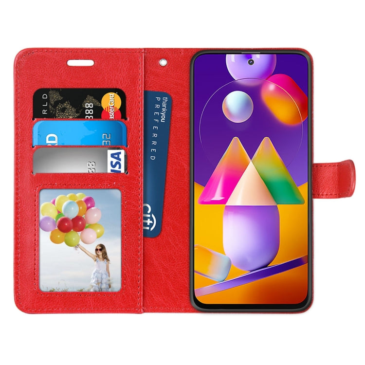 For Samsung Galaxy M31s Pure Color Horizontal Flip PU Leather Case with Holder & Card Slots & Wallet & Photo Frame