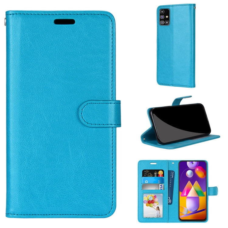For Samsung Galaxy M31s Pure Color Horizontal Flip PU Leather Case with Holder & Card Slots & Wallet & Photo Frame