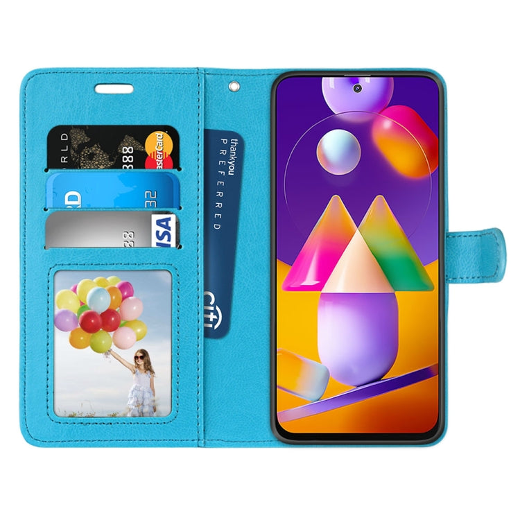 For Samsung Galaxy M31s Pure Color Horizontal Flip PU Leather Case with Holder & Card Slots & Wallet & Photo Frame