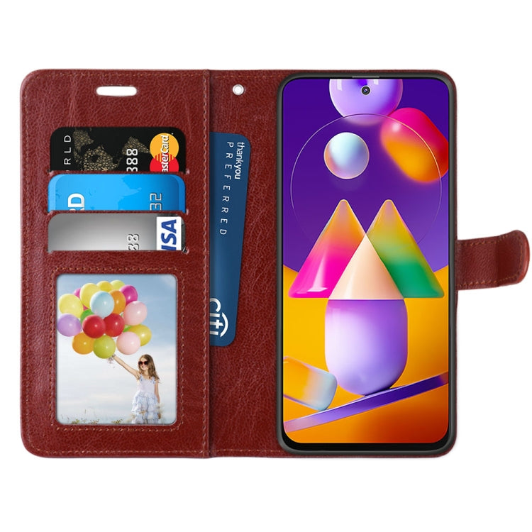 For Samsung Galaxy M31s Pure Color Horizontal Flip PU Leather Case with Holder & Card Slots & Wallet & Photo Frame