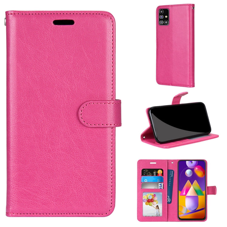 For Samsung Galaxy M31s Pure Color Horizontal Flip PU Leather Case with Holder & Card Slots & Wallet & Photo Frame