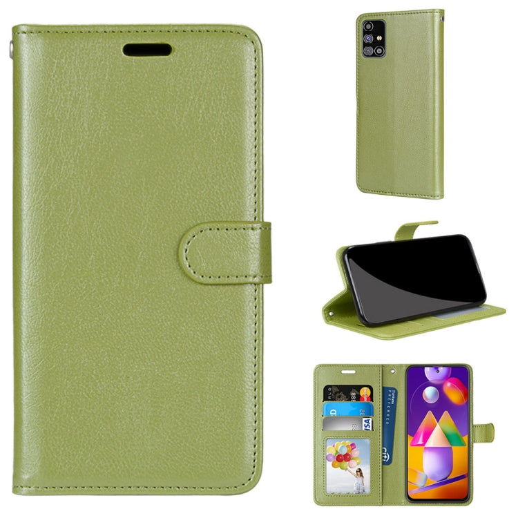 For Samsung Galaxy M31s Pure Color Horizontal Flip PU Leather Case with Holder & Card Slots & Wallet & Photo Frame