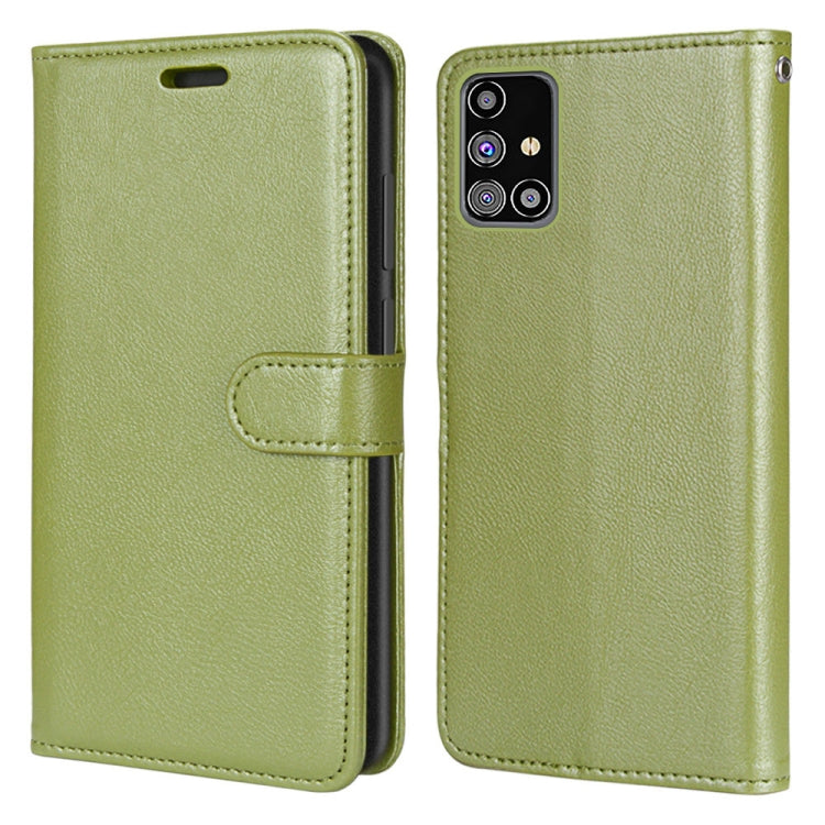 For Samsung Galaxy M31s Pure Color Horizontal Flip PU Leather Case with Holder & Card Slots & Wallet & Photo Frame