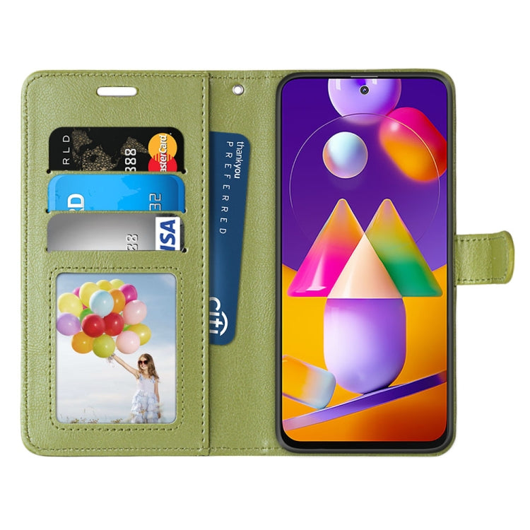 For Samsung Galaxy M31s Pure Color Horizontal Flip PU Leather Case with Holder & Card Slots & Wallet & Photo Frame