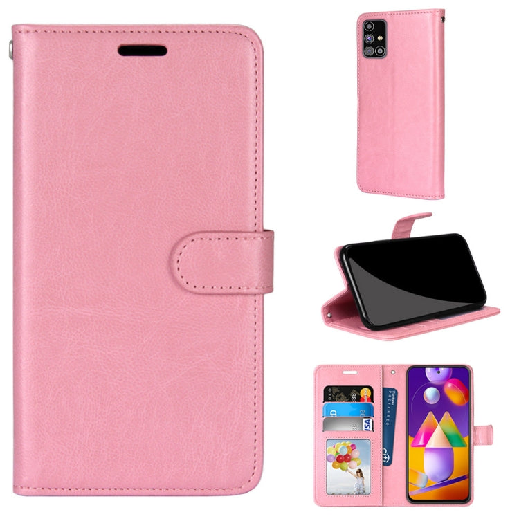 For Samsung Galaxy M31s Pure Color Horizontal Flip PU Leather Case with Holder & Card Slots & Wallet & Photo Frame