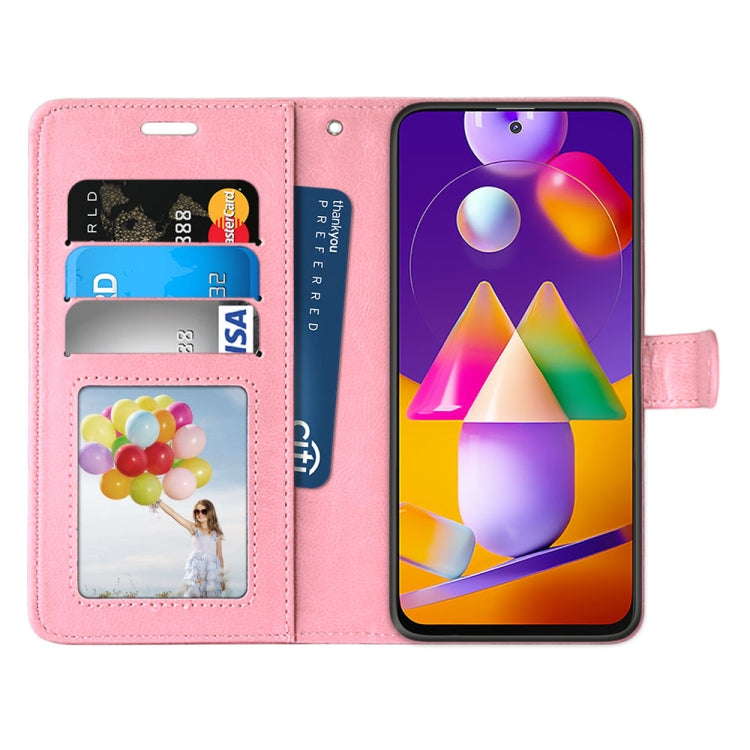 For Samsung Galaxy M31s Pure Color Horizontal Flip PU Leather Case with Holder & Card Slots & Wallet & Photo Frame