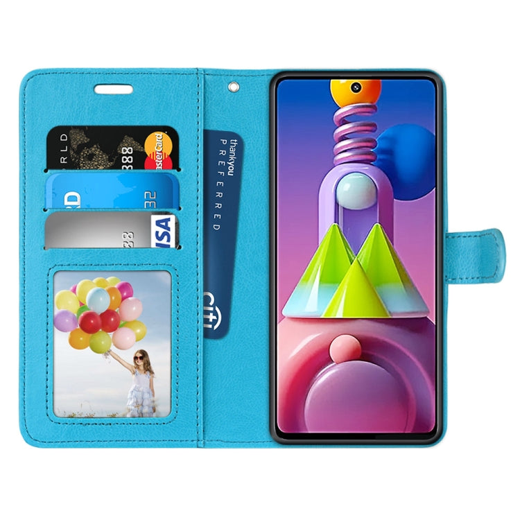 For Samsung Galaxy M51 Pure Color Horizontal Flip PU Leather Case with Holder & Card Slots & Wallet & Photo Frame