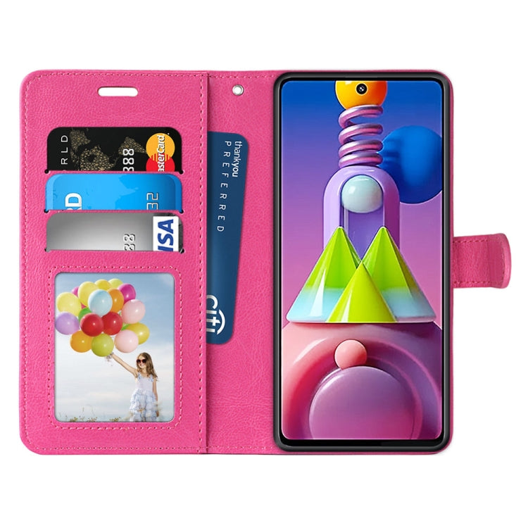 For Samsung Galaxy M51 Pure Color Horizontal Flip PU Leather Case with Holder & Card Slots & Wallet & Photo Frame