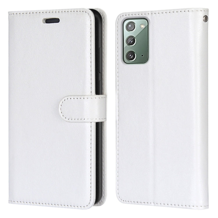 For Samsung Galaxy Note20 Pure Color Horizontal Flip PU Leather Case with Holder & Card Slots & Wallet & Photo Frame