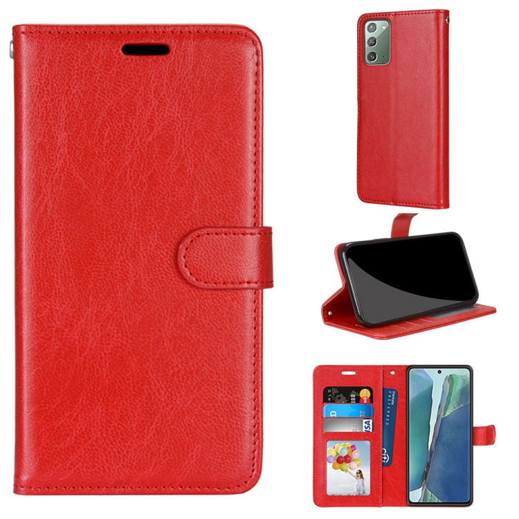 For Samsung Galaxy Note20 Pure Color Horizontal Flip PU Leather Case with Holder & Card Slots & Wallet & Photo Frame