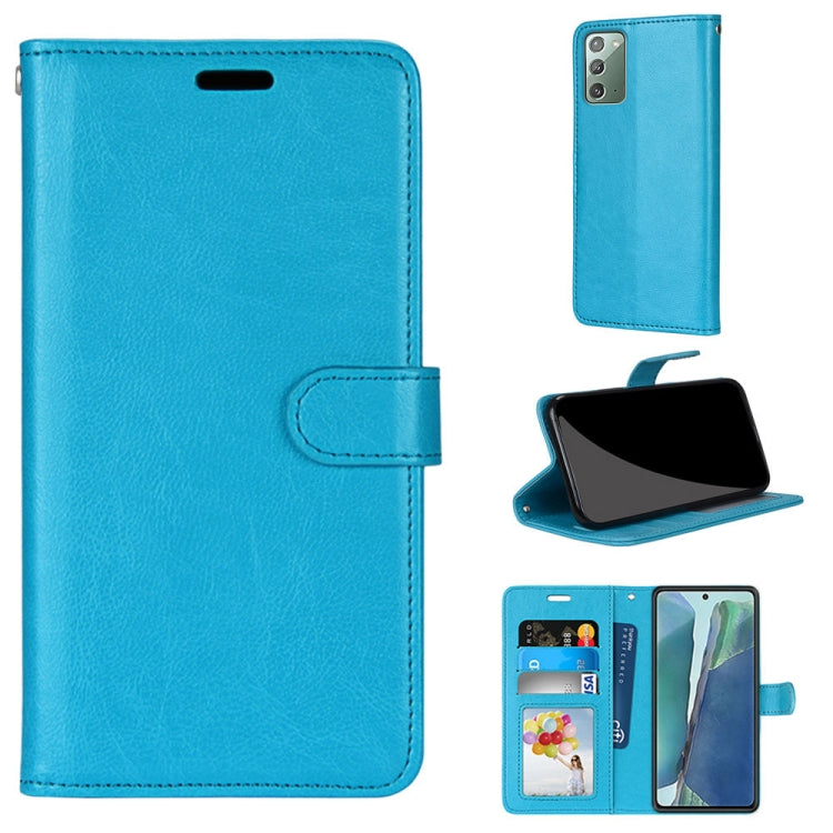 For Samsung Galaxy Note20 Pure Color Horizontal Flip PU Leather Case with Holder & Card Slots & Wallet & Photo Frame
