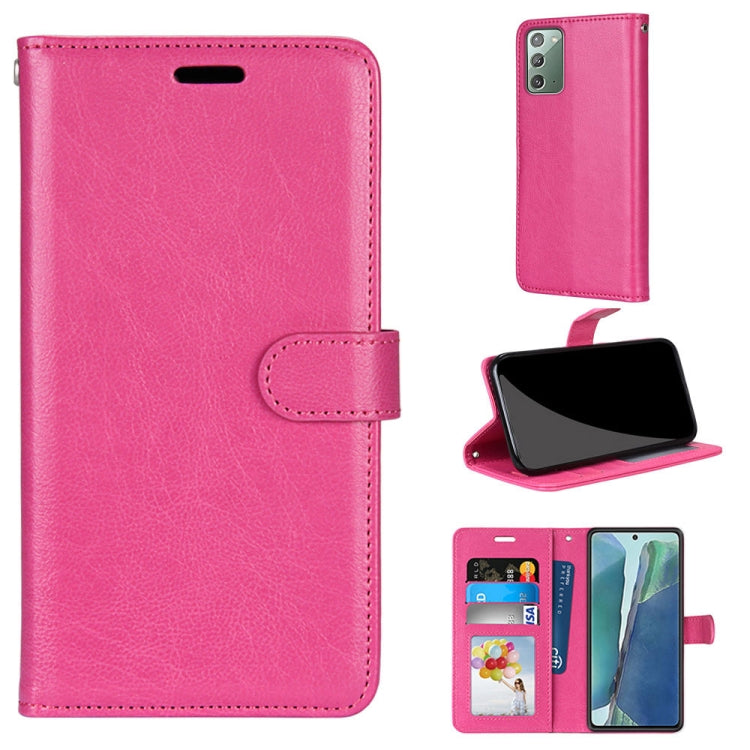 For Samsung Galaxy Note20 Pure Color Horizontal Flip PU Leather Case with Holder & Card Slots & Wallet & Photo Frame