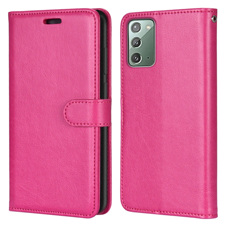 For Samsung Galaxy Note20 Pure Color Horizontal Flip PU Leather Case with Holder & Card Slots & Wallet & Photo Frame