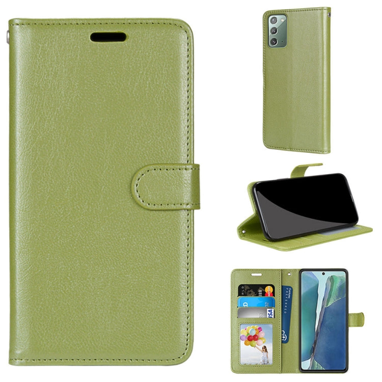 For Samsung Galaxy Note20 Pure Color Horizontal Flip PU Leather Case with Holder & Card Slots & Wallet & Photo Frame