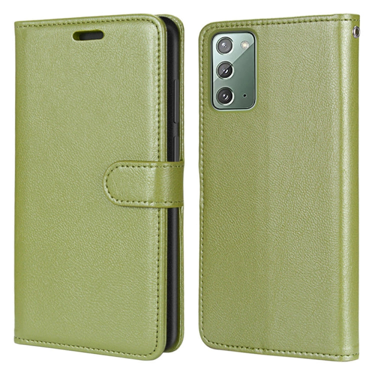 For Samsung Galaxy Note20 Pure Color Horizontal Flip PU Leather Case with Holder & Card Slots & Wallet & Photo Frame