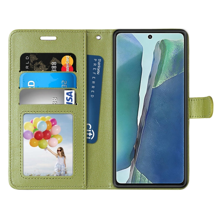 For Samsung Galaxy Note20 Pure Color Horizontal Flip PU Leather Case with Holder & Card Slots & Wallet & Photo Frame