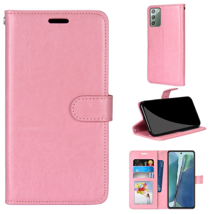 For Samsung Galaxy Note20 Pure Color Horizontal Flip PU Leather Case with Holder & Card Slots & Wallet & Photo Frame