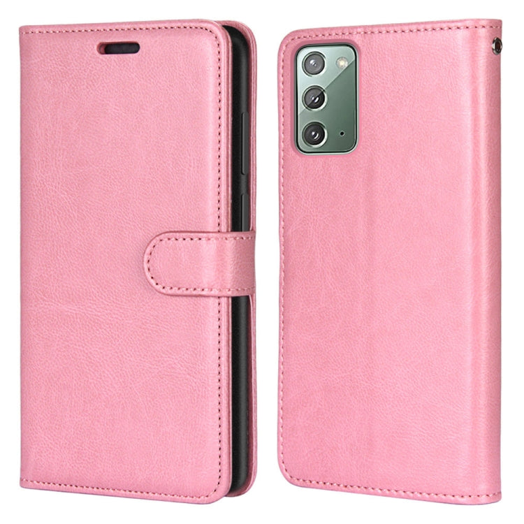 For Samsung Galaxy Note20 Pure Color Horizontal Flip PU Leather Case with Holder & Card Slots & Wallet & Photo Frame