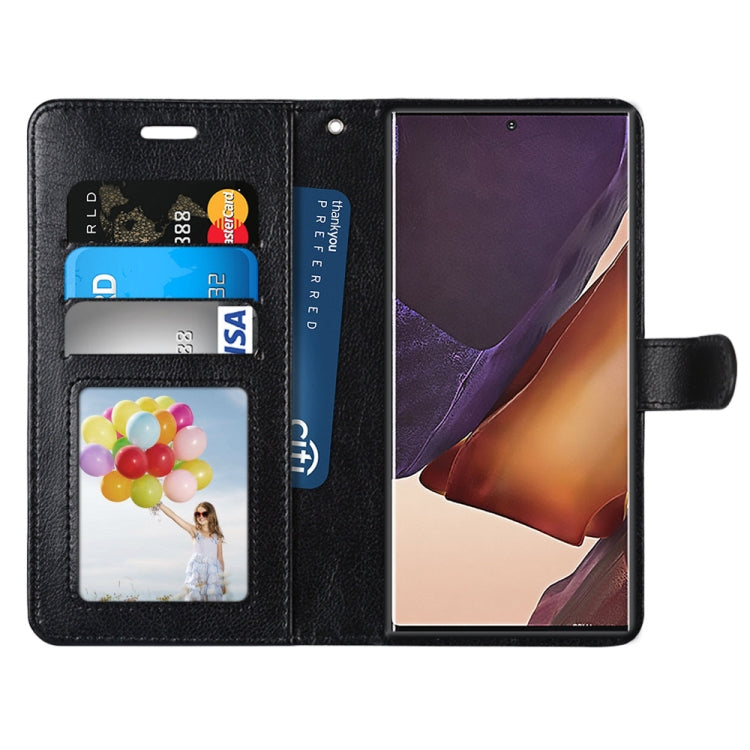 For Samsung Galaxy Note20 Ultra Pure Color Horizontal Flip PU Leather Case with Holder & Card Slots & Wallet & Photo Frame
