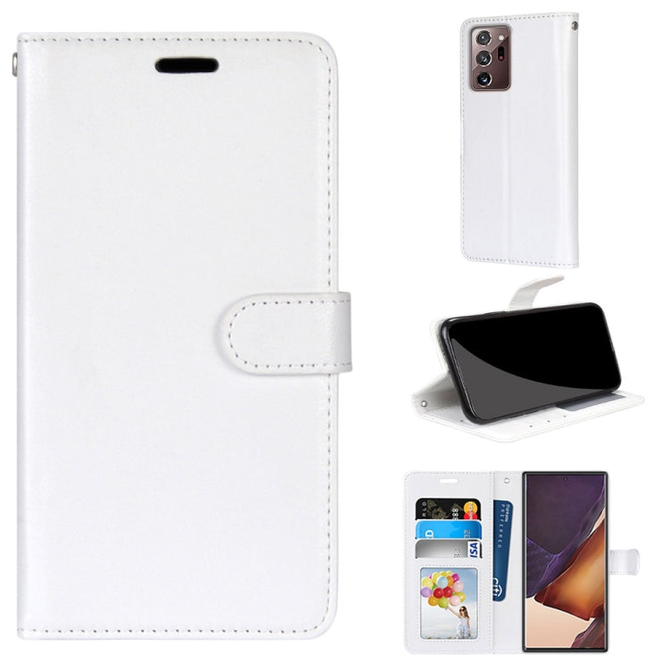 For Samsung Galaxy Note20 Ultra Pure Color Horizontal Flip PU Leather Case with Holder & Card Slots & Wallet & Photo Frame