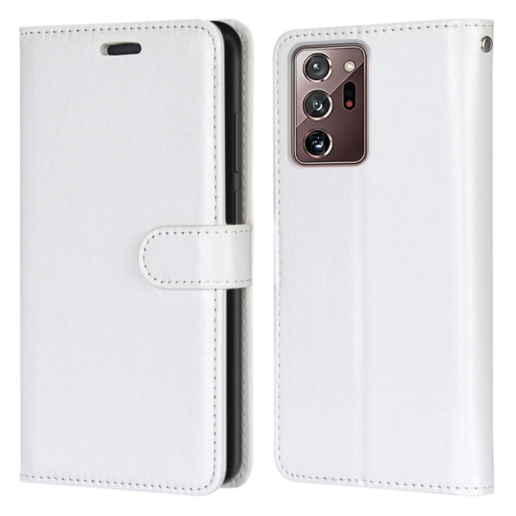 For Samsung Galaxy Note20 Ultra Pure Color Horizontal Flip PU Leather Case with Holder & Card Slots & Wallet & Photo Frame