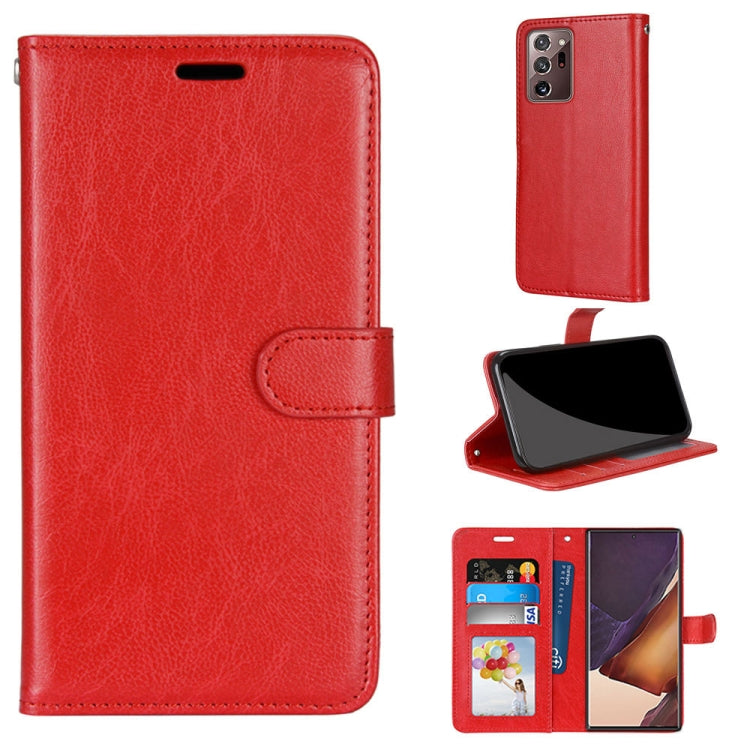 For Samsung Galaxy Note20 Ultra Pure Color Horizontal Flip PU Leather Case with Holder & Card Slots & Wallet & Photo Frame