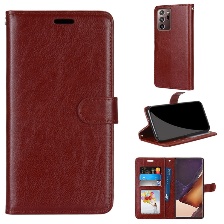 For Samsung Galaxy Note20 Ultra Pure Color Horizontal Flip PU Leather Case with Holder & Card Slots & Wallet & Photo Frame
