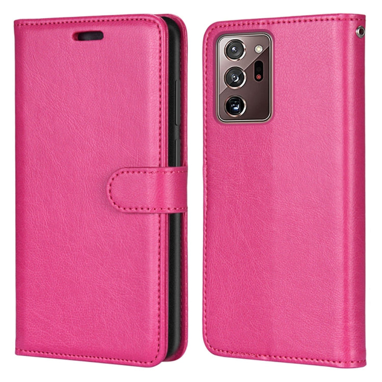 For Samsung Galaxy Note20 Ultra Pure Color Horizontal Flip PU Leather Case with Holder & Card Slots & Wallet & Photo Frame
