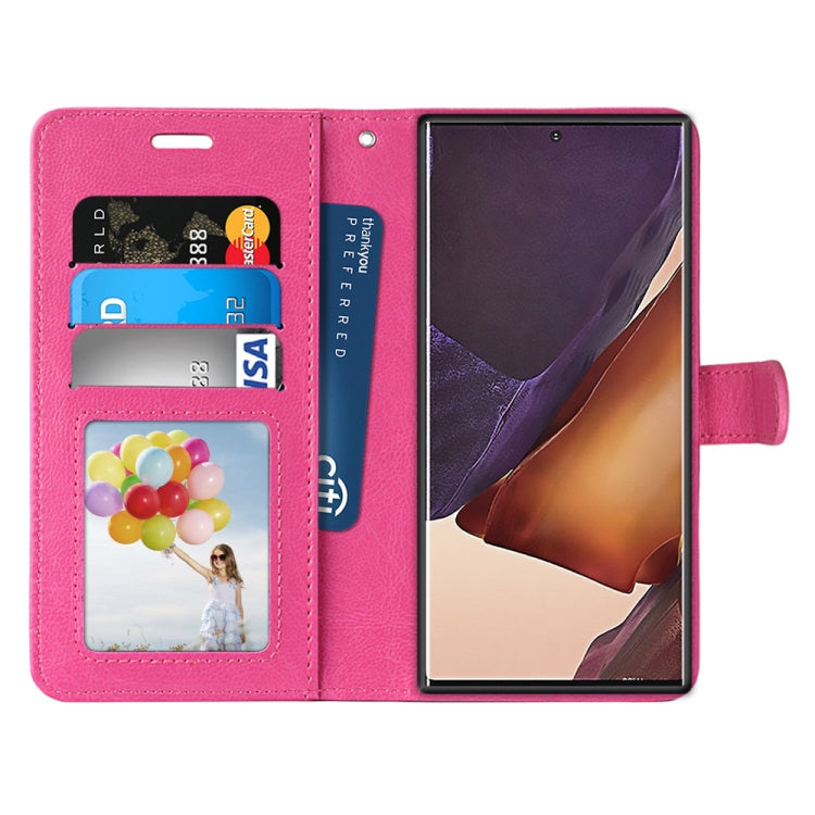 For Samsung Galaxy Note20 Ultra Pure Color Horizontal Flip PU Leather Case with Holder & Card Slots & Wallet & Photo Frame