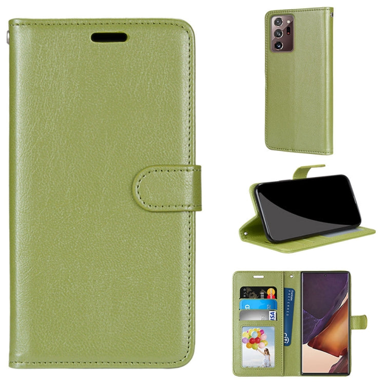 For Samsung Galaxy Note20 Ultra Pure Color Horizontal Flip PU Leather Case with Holder & Card Slots & Wallet & Photo Frame