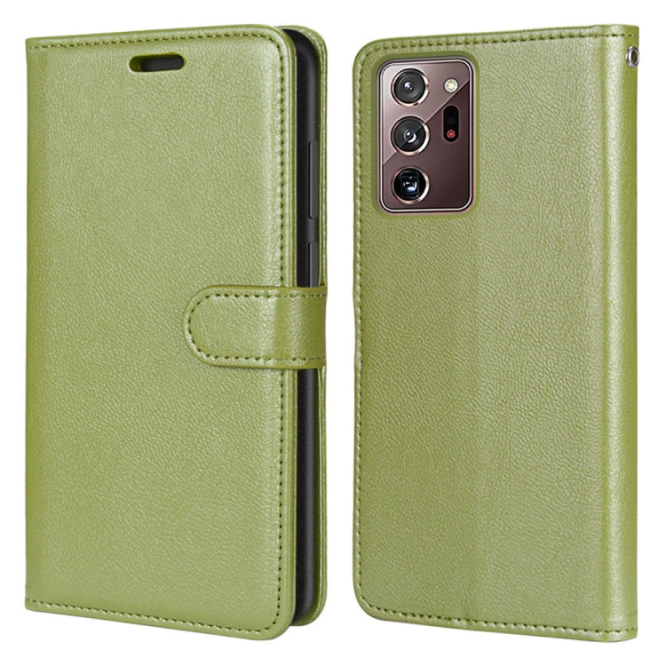 For Samsung Galaxy Note20 Ultra Pure Color Horizontal Flip PU Leather Case with Holder & Card Slots & Wallet & Photo Frame