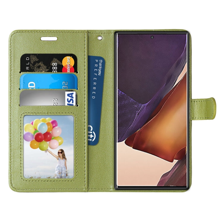 For Samsung Galaxy Note20 Ultra Pure Color Horizontal Flip PU Leather Case with Holder & Card Slots & Wallet & Photo Frame
