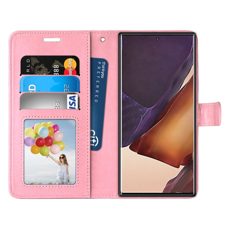 For Samsung Galaxy Note20 Ultra Pure Color Horizontal Flip PU Leather Case with Holder & Card Slots & Wallet & Photo Frame
