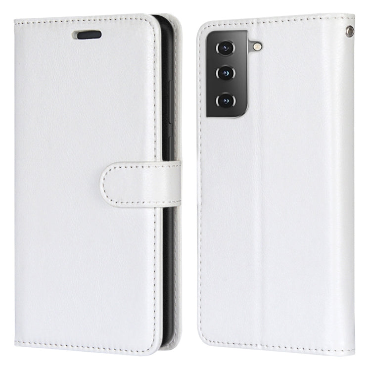 For Samsung Galaxy S21 5G Pure Color Horizontal Flip PU Leather Case with Holder & Card Slots & Wallet & Photo Frame