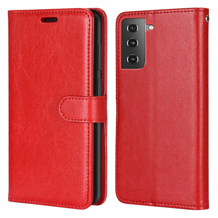 For Samsung Galaxy S21 5G Pure Color Horizontal Flip PU Leather Case with Holder & Card Slots & Wallet & Photo Frame